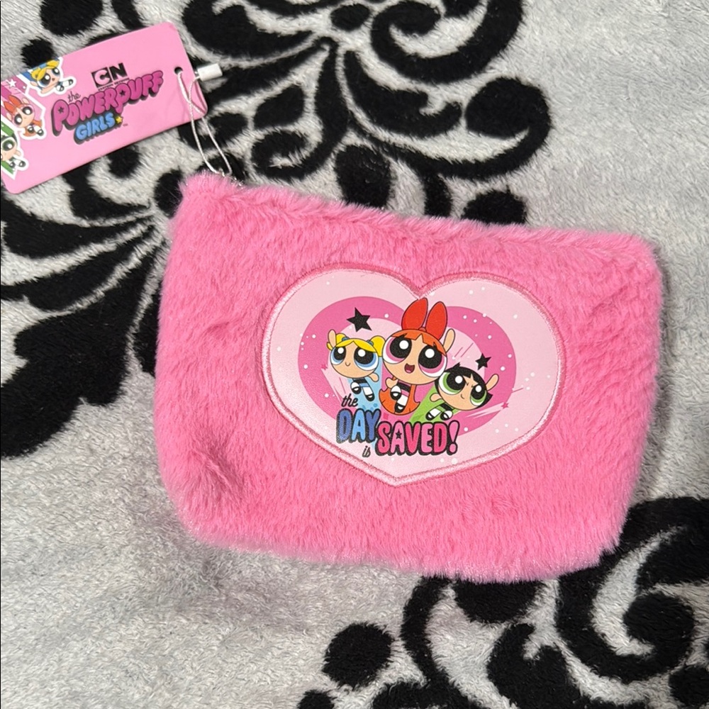 Powerpuff Girls Pink Plush Makeup Bag! New!